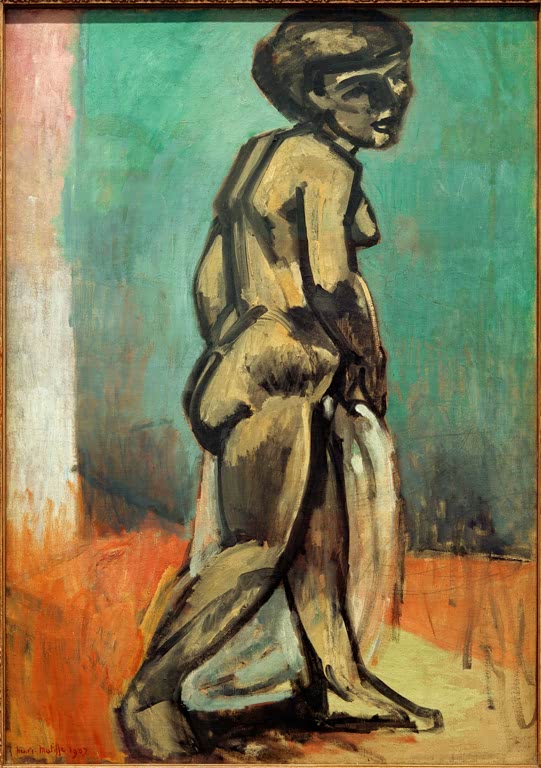 Kunstdruck des Gemäldes „Stehender Akt“ von Henri Matisse, erhältlich als Poster oder Leinwand, optional gerahmt, in Deutschland von Hand gefertigt.