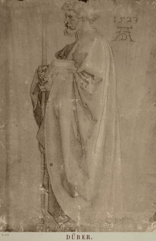 Kunstdruck „Stehender Apostel“ von Albrecht Dürer mit würdevoller Aposteldarstellung der Renaissance
