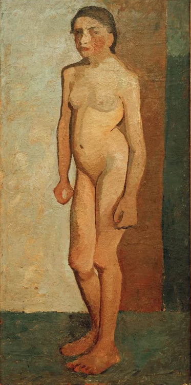 Kunstdruck von Stehender weiblicher Akt nach halblinks von Paula Modersohn-Becker – klassischer Akt als hochwertiger Kunstdruck.