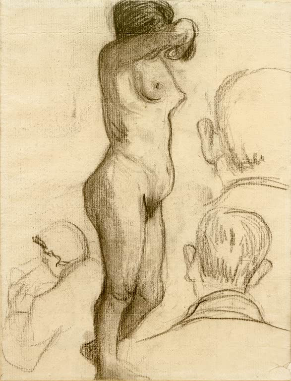 Kunstdruck „Stehendes Modell“ von Paula Modersohn-Becker mit stehender Figur in klarer, moderner Darstellung