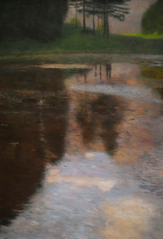 Kunstdruck des Gemäldes „Stiller Teich“ von Gustav Klimt – hochwertige Reproduktion einer ruhigen Landschaft mit stimmungsvoller Atmosphäre.