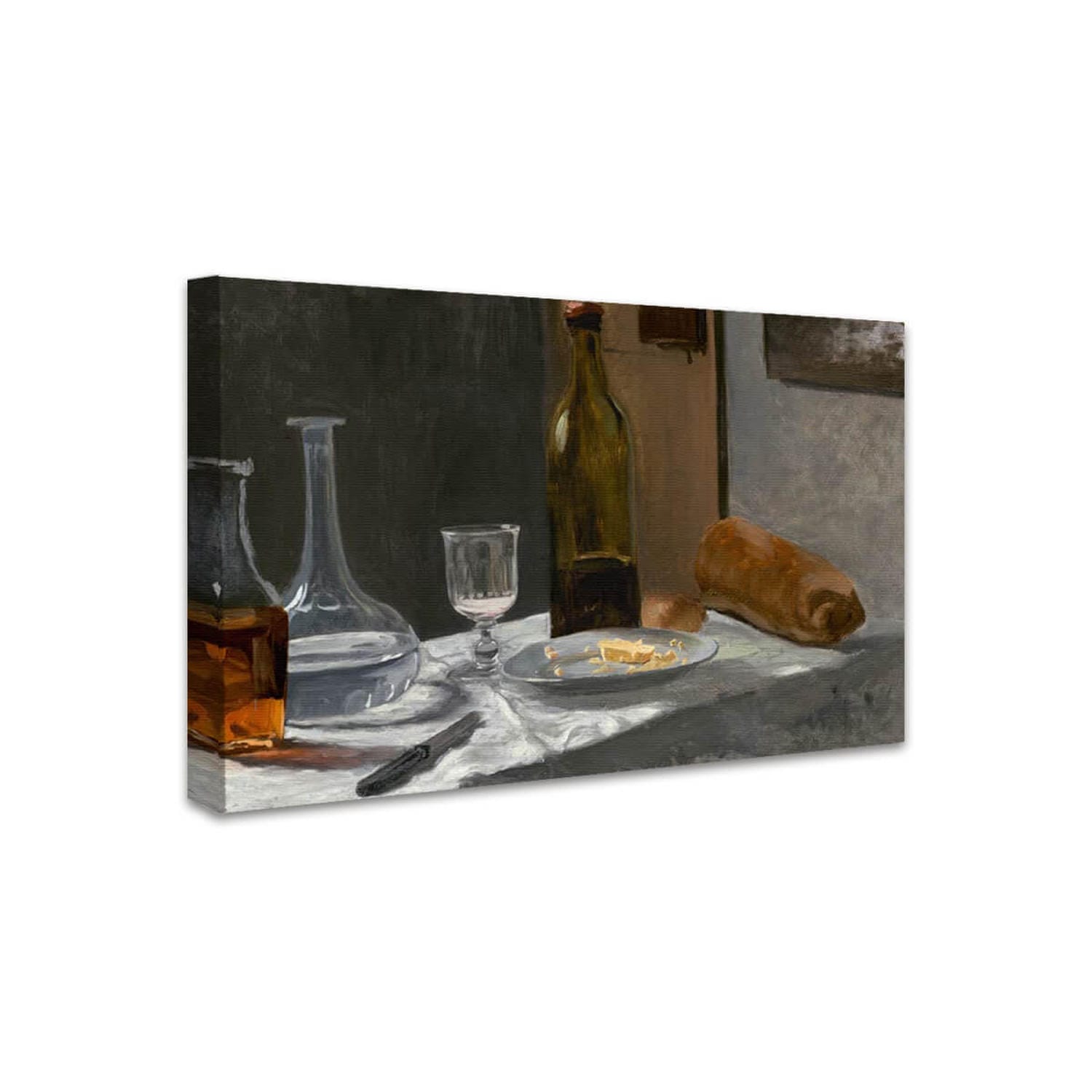 Stillleben mit Flasche, Karaffe, Brot und Wein | Claude Monet