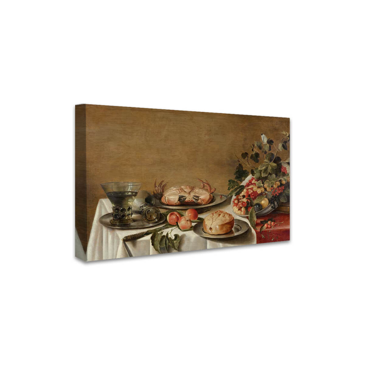 Stillleben mit Obst, Krabbe und Brot | Floris Gerritsz van Schooten