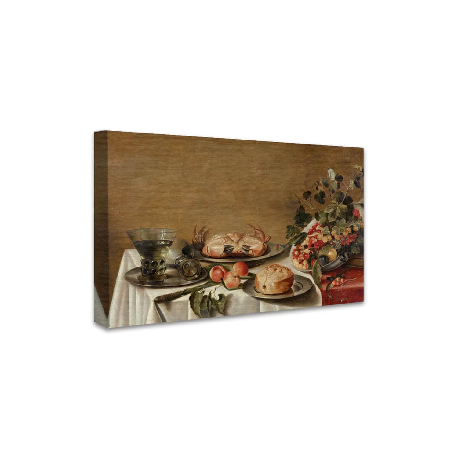 Stillleben mit Obst, Krabbe und Brot | Floris Gerritsz van Schooten