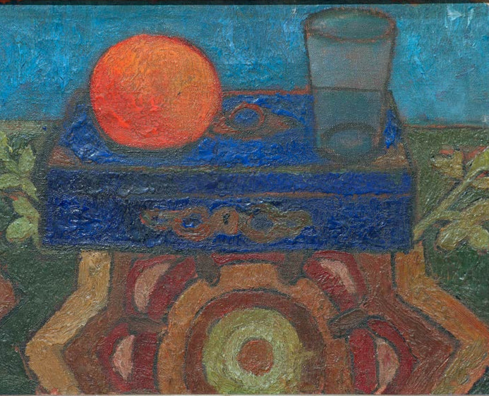 Kunstdruck von Stillleben mit blauer Kiste von Paula Modersohn-Becker – ausdrucksstarkes Stillleben als hochwertiger Kunstdruck.