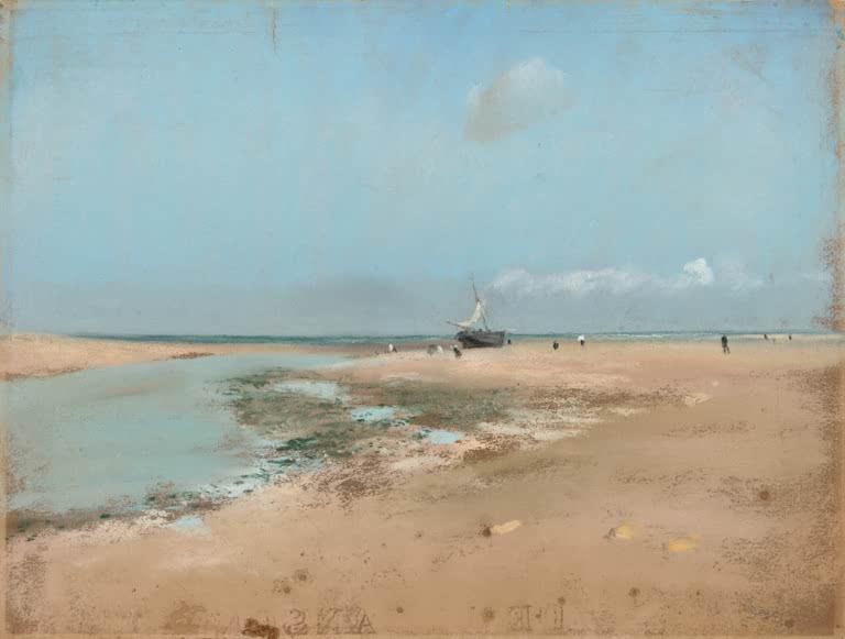 Kunstdruck des Gemäldes „Strand bei Ebbe (Flussmündung)“ von Edgar Degas, detailgetreu umgesetzt und hochwertig in Deutschland produziert.