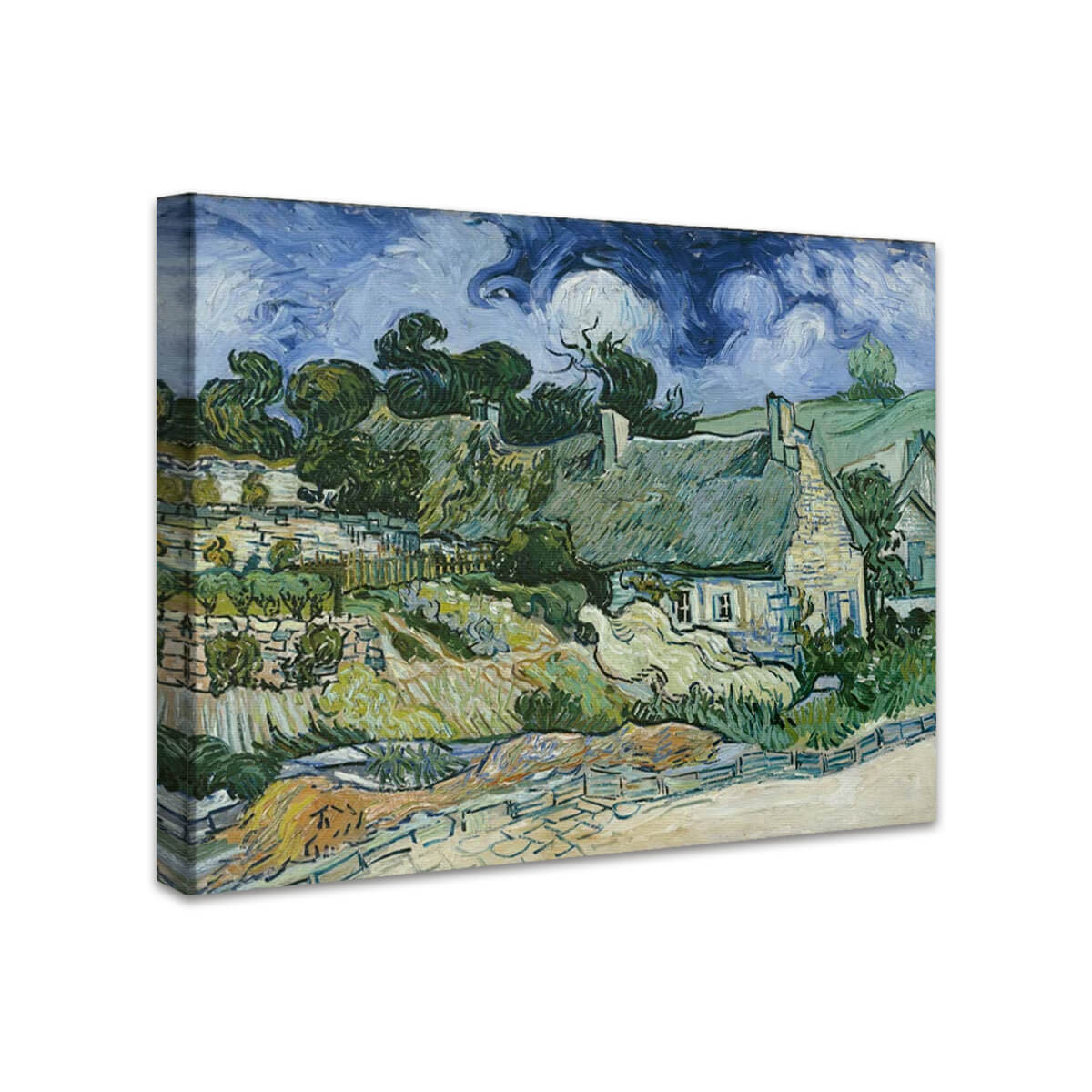 Strohgedeckte Häuser in Cordeville, Auvers-sur-Oise | Vincent van Gogh