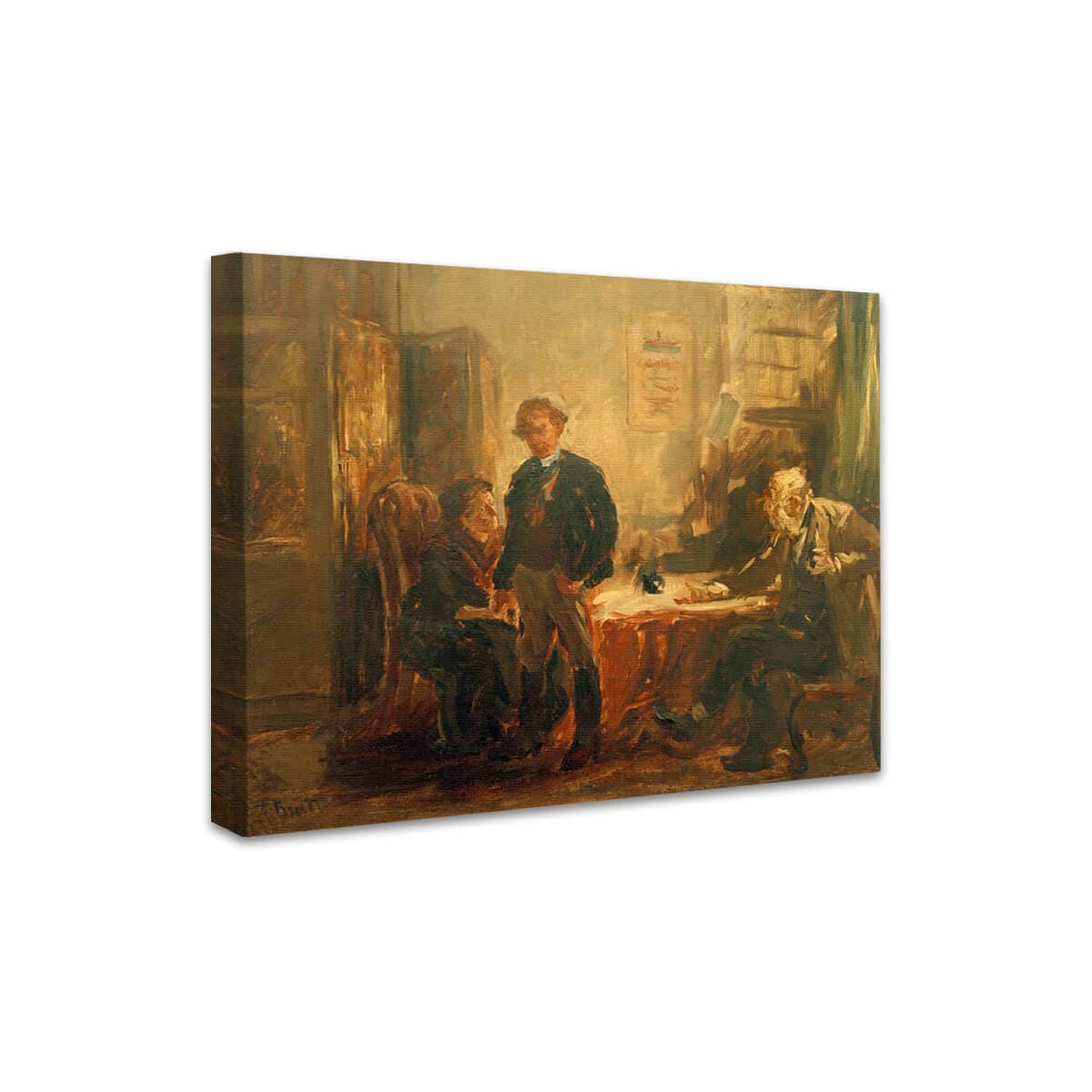 Studie zu dem Gemälde "Beim Auswanderungs-Agenten" | Ferdinand Brütt