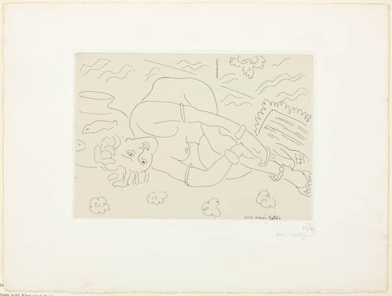 Kunstdruck „Studie einer Nackten, umgekehrt“ von Henri Matisse, handgefertigt in Deutschland