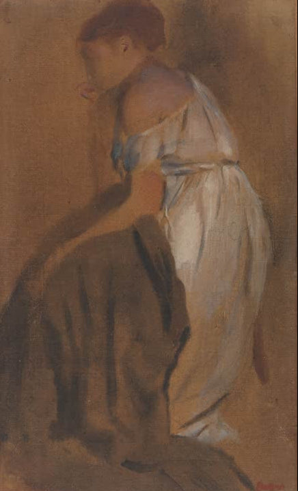 Kunstdruck der Studie Studie einer sitzenden Frau von Edgar Degas mit der Darstellung einer sitzenden weiblichen Figur.