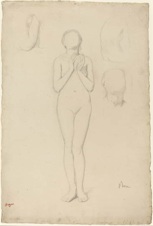 Kunstdruck von „Studie einer weiblichen Aktfigur“ von Edgar Degas, handgefertigt in Deutschland als Leinwand oder Poster erhältlich