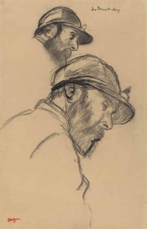 Kunstdruck des Gemäldes „Studie eines Jockeys (M. de Broutelles)“ von Edgar Degas, detailgetreu reproduziert und in Deutschland von Hand gefertigt.