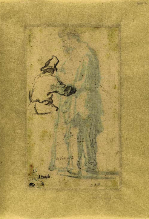 Kunstdruck „Studie eines Mannes von hinten“ von Rembrandt van Rijn