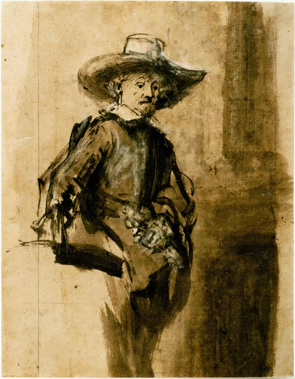 Kunstdruck „Studie für einen der Staalmeester, Volckert Jansz.“ von Rembrandt van Rijn