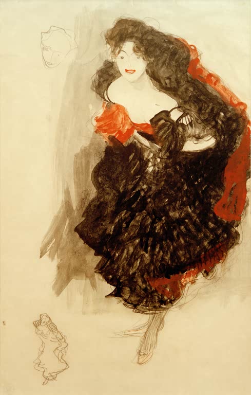 Kunstdruck des Gemäldes „Studie zu Judith II“ von Gustav Klimt – hochwertige Reproduktion der ausdrucksstarken Jugendstil-Studie.