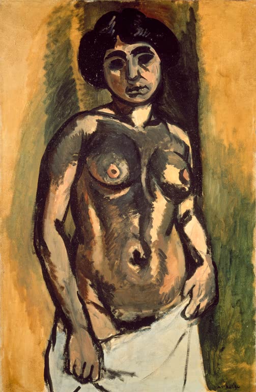 Kunstdruck des Gemäldes Studie zu goldschwarzer Akt von Henri Matisse, handgefertigt in Deutschland als Poster oder Leinwand erhältlich