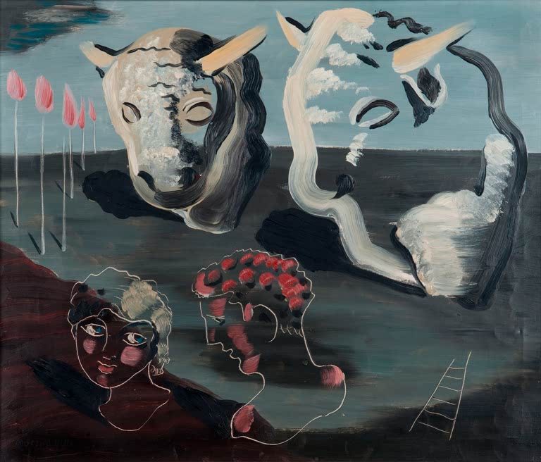 Kunstdruck „Surrealistische Komposition“ von Jose Moreno Villa