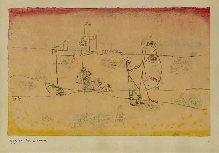 Kunstdruck „Szene in Kairouan“ von Paul Klee, handgefertigt in Deutschland