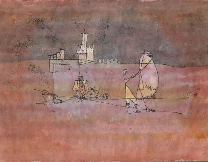 Kunstdruck „Szene vor einer arabischen Stadt“ von Paul Klee