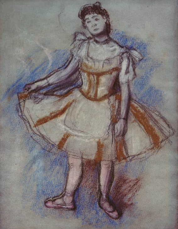 Kunstdruck des Gemäldes Tänzerin, stehend von Edgar Degas, handgefertigt in Deutschland