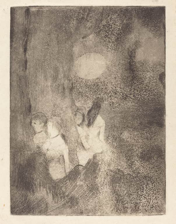 Kunstdruck des Gemäldes „Tänzerinnen hinter der Bühne“ von Edgar Degas, detailgetreu als Kunstdruck umgesetzt und in Deutschland von Hand gefertigt.