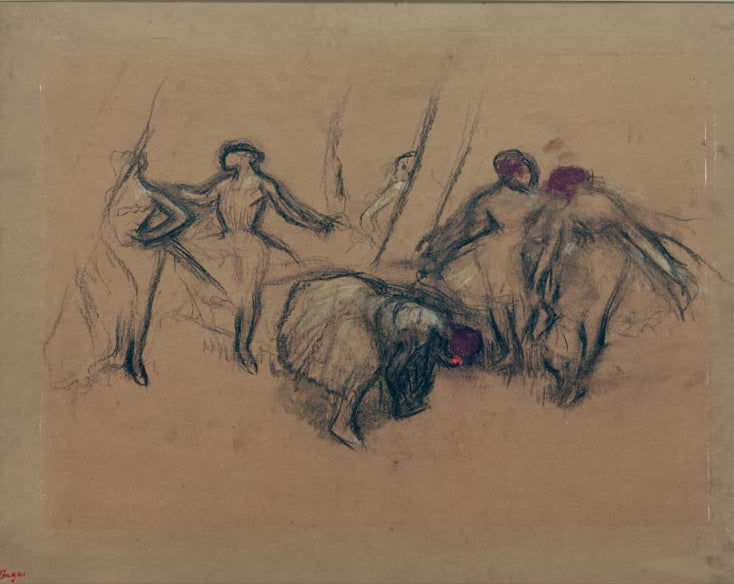 Kunstdruck des Gemäldes Tänzerinnenszene von Edgar Degas, handgefertigt in Deutschland