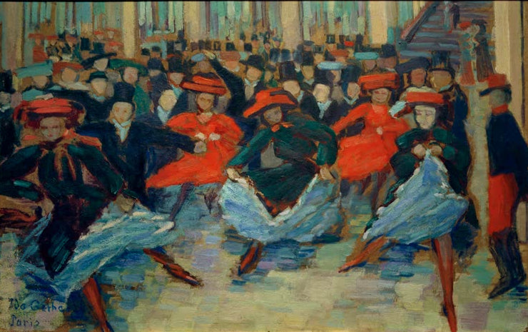 Kunstdruck Tanzbild VIII (Can-Can Tänzerinnen bei Bullier) von Ida Gerhardi – berühmtes Gemälde als hochwertiger Kunstdruck, handgefertigt in Deutschland