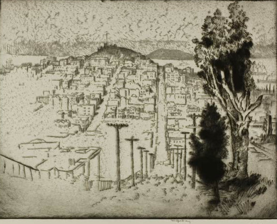 Telegraph Hill von Bror Julius Olsson Nordfeldt als Kunstdruck, handgefertigt in Deutschland, erhältlich als Poster oder Leinwand.