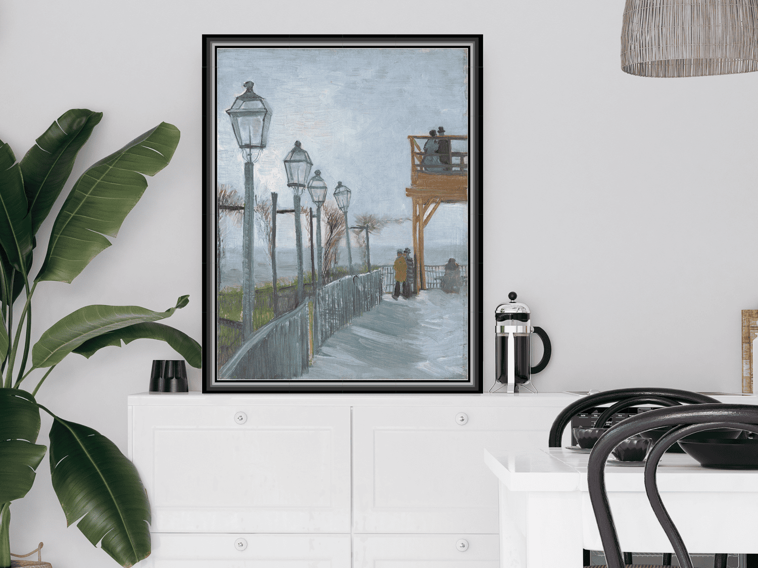 Terrasse und Aussichtsplattform an der Moulin de Blute-Fin, Montmartre | Vincent van Gogh