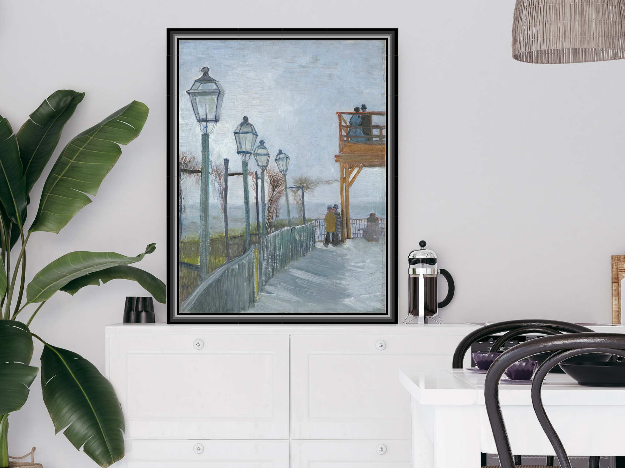 Terrasse und Aussichtsplattform an der Moulin de Blute-Fin, Montmartre | Vincent van Gogh