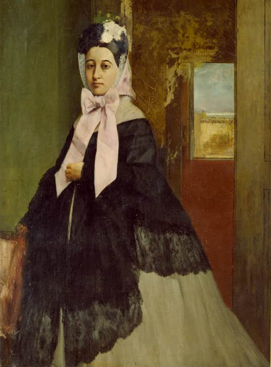 Kunstdruck des Gemäldes Thérèse De Gas (1842–1895), sœur de l'artiste, plus tard Mme Edmond Morbilli von Edgar Degas mit dem Porträt seiner Schwester