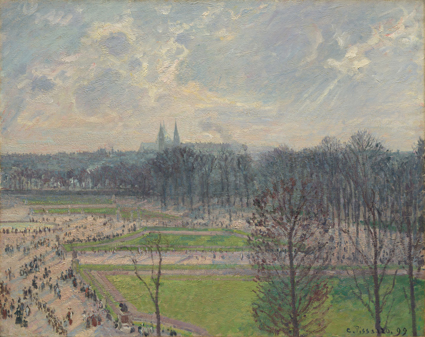 Der Garten der Tuilerien an einem Winternachmittag | Camille Pissarro