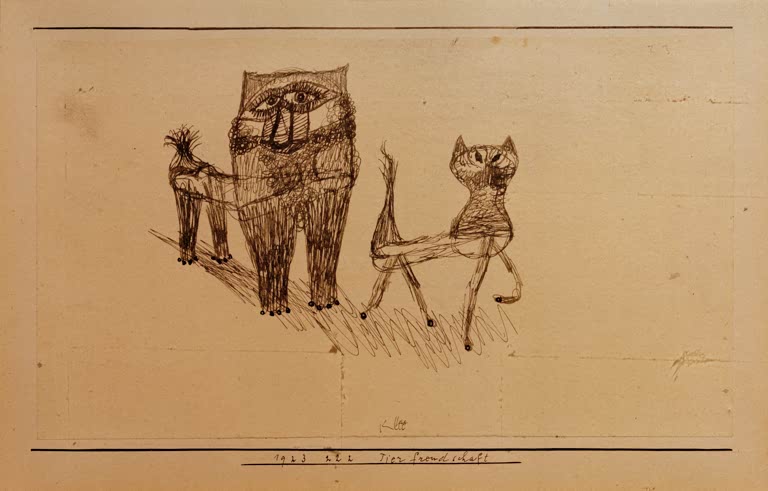 Kunstdruck „Tierfreundschaft II“ von Paul Klee, handgefertigt in Deutschland