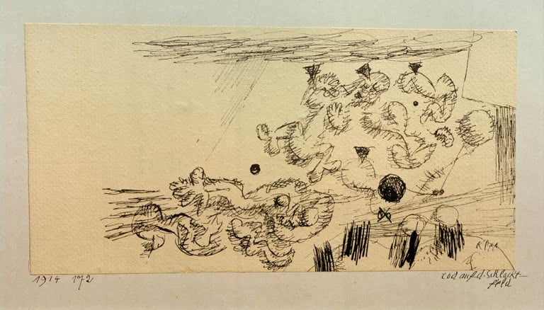 Kunstdruck „Tod auf dem Schlachtfeld“ von Paul Klee, handgefertigt in Deutschland