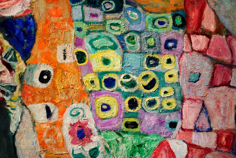 Kunstdruck des Gemäldes „Tod und Leben“ von Gustav Klimt – hochwertige Reproduktion des berühmten symbolistischen Jugendstil-Meisterwerks.