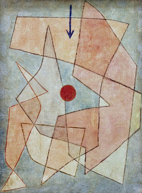 Kunstdruck von „Tragodia“ von Paul Klee mit ausdrucksstarker abstrakter Komposition und symbolischen Formen.