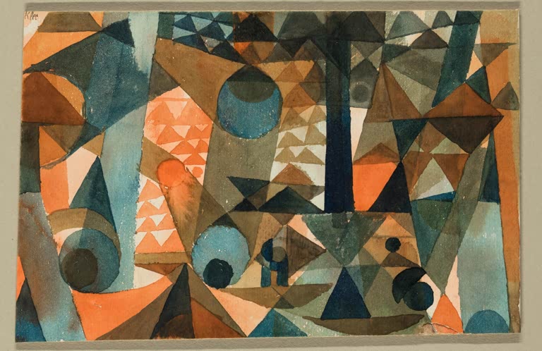 Kunstdruck „Transparenzen, Orange-Blau“ von Paul Klee, handgefertigt in Deutschland