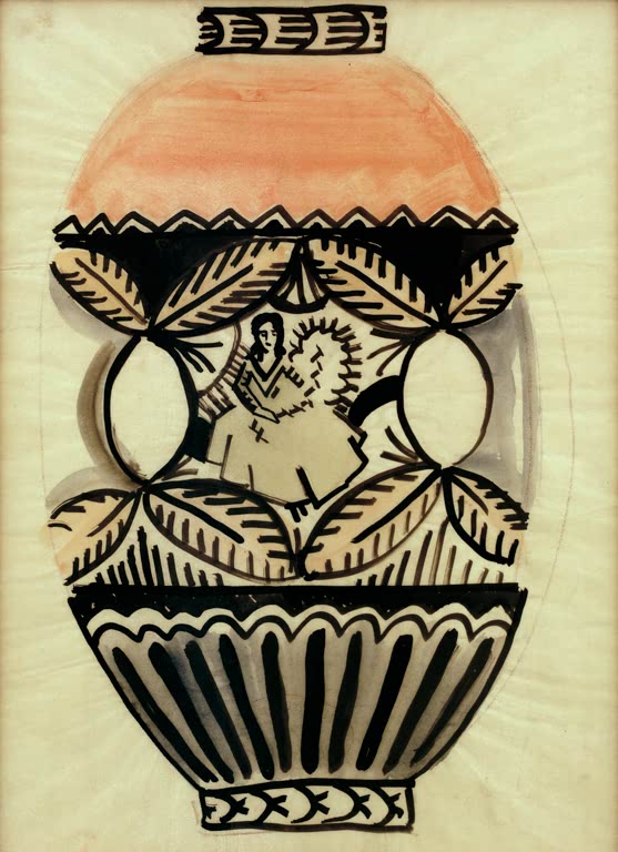 Kunstdruck des Gemäldes „Vase mit Schäferin“ von August Macke. Hochwertig in Deutschland von Hand gefertigt, erhältlich als Poster oder Leinwand und optional gerahmt.