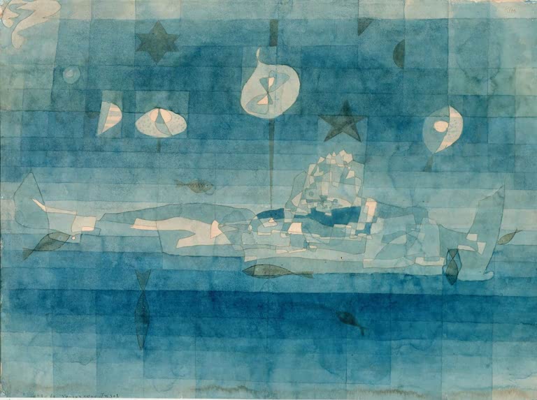 Kunstdruck „Versunkene Insel“ von Paul Klee