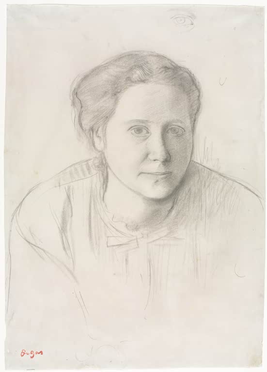 Kunstdruck des Gemäldes Victoria Dubourg von Edgar Degas mit dem Porträt der Malerin Victoria Dubourg.