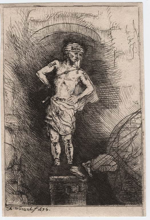 Kunstdruck „Piedra Gloriosa – Das von Nebukadnezar gesehene Bild“ von Rembrandt van Rijn