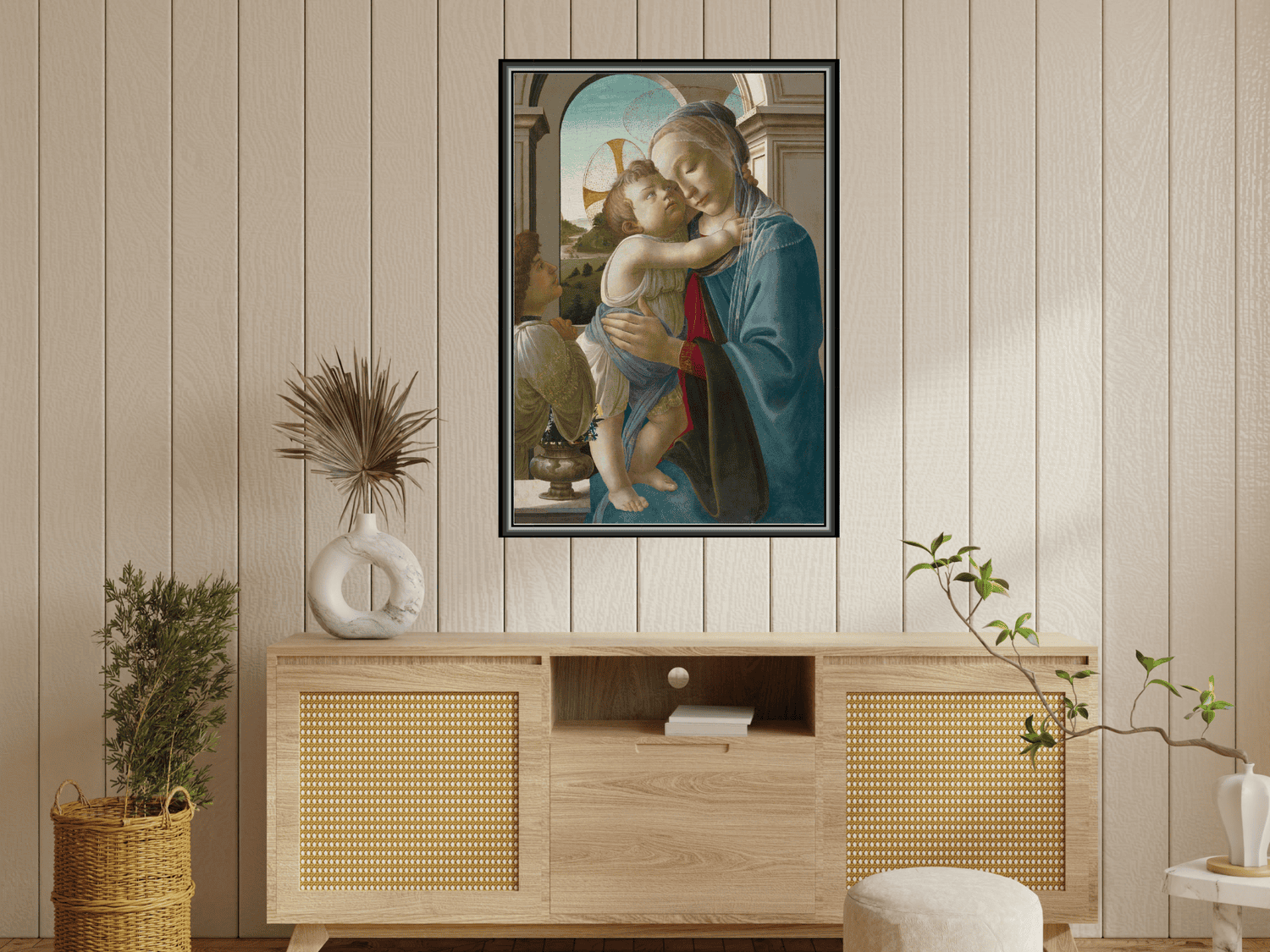 Jungfrau und Kind mit einem Engel | Sandro Botticelli