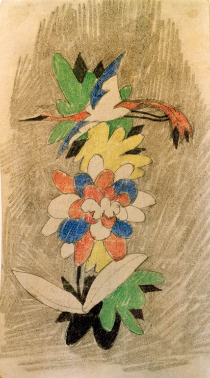 Kunstdruck des Gemäldes „Vogel in Blumen“ von August Macke. Hochwertig in Deutschland von Hand gefertigt, erhältlich als Poster oder Leinwand und optional gerahmt.