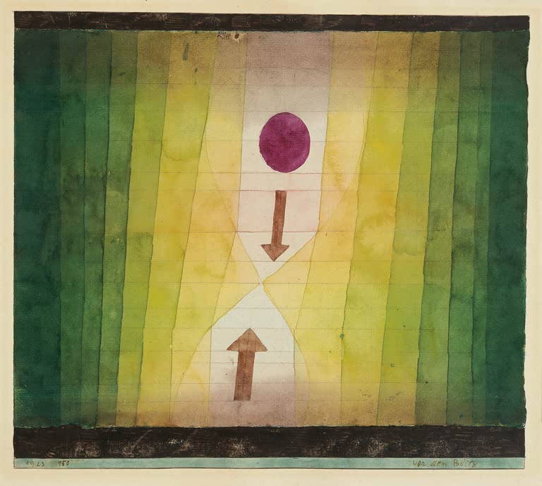 Kunstdruck „Vor dem Blitz“ von Paul Klee mit abstrakter Komposition und expressiven Formen und Farbflächen