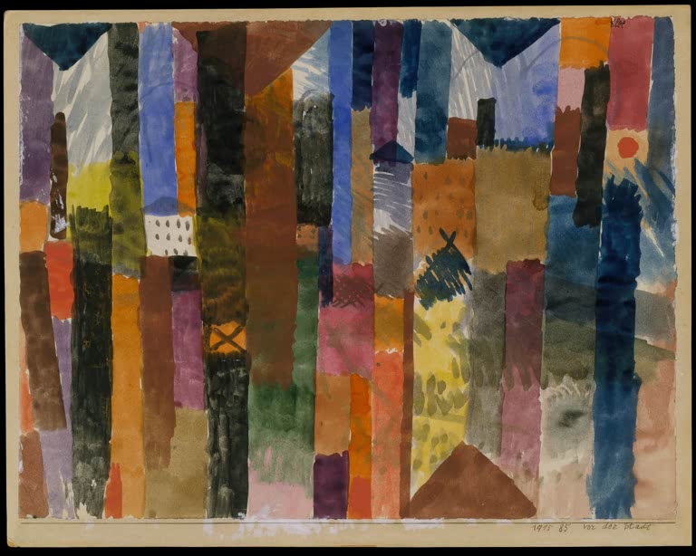 Kunstdruck „Vor der Stadt“ von Paul Klee, handgefertigt in Deutschland