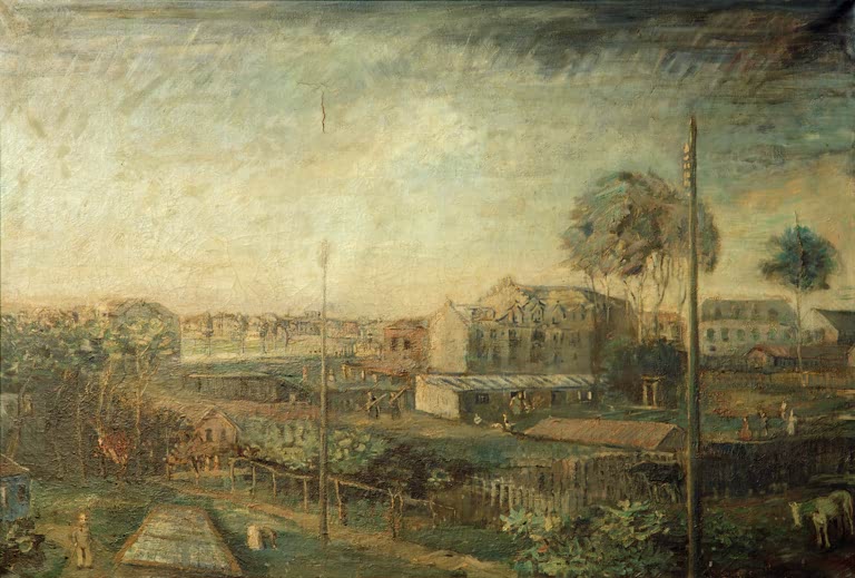 Kunstdruck Vorstadtlandschaft von Oscar Cöster