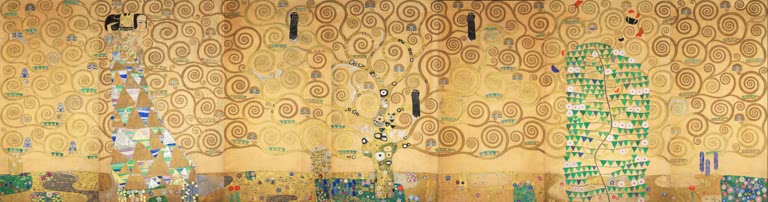 Kunstdruck von „Vorzeichnungen zur Frieze des Speisezimmers im Schloss Stoclet in Brüssel“ von Gustav Klimt mit kunstvollen Studien und ornamentaler Linienführung. In Deutschland von Hand gefertigt.