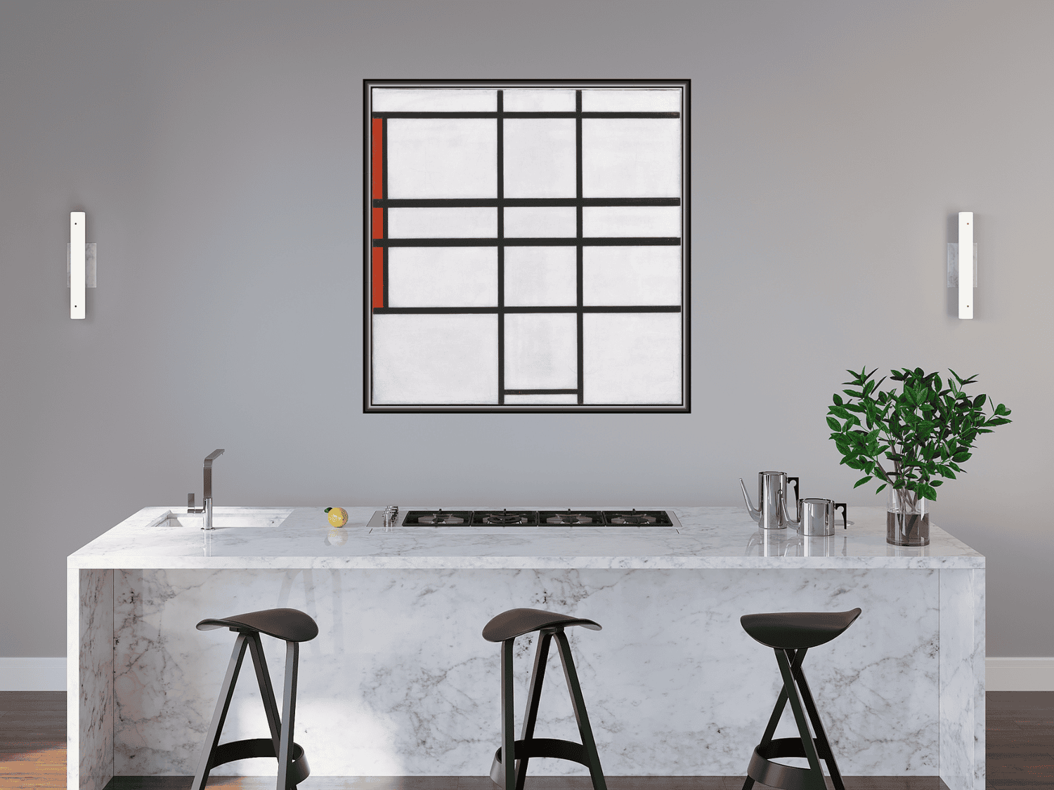 Komposition mit Weiß und Rot | Piet Mondrian