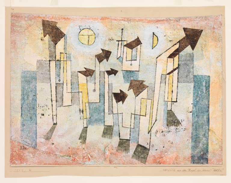 Kunstdruck „Wandgemälde aus dem Tempel der Sehnsucht dorthin“ von Paul Klee
