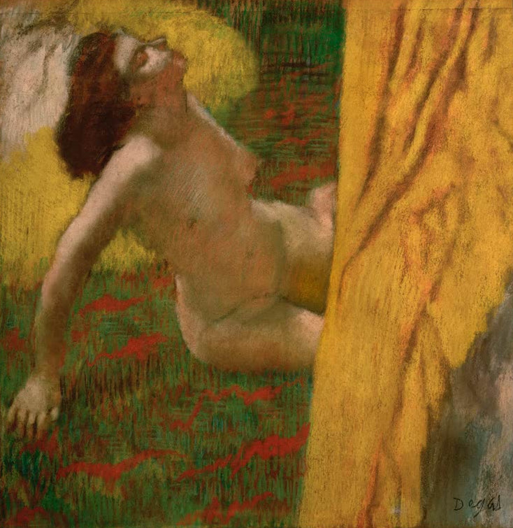 Kunstdruck von Weiblicher Akt von Edgar Degas mit einer ausdrucksstarken Aktdarstellung in charakteristischer Malweise des Künstlers.
